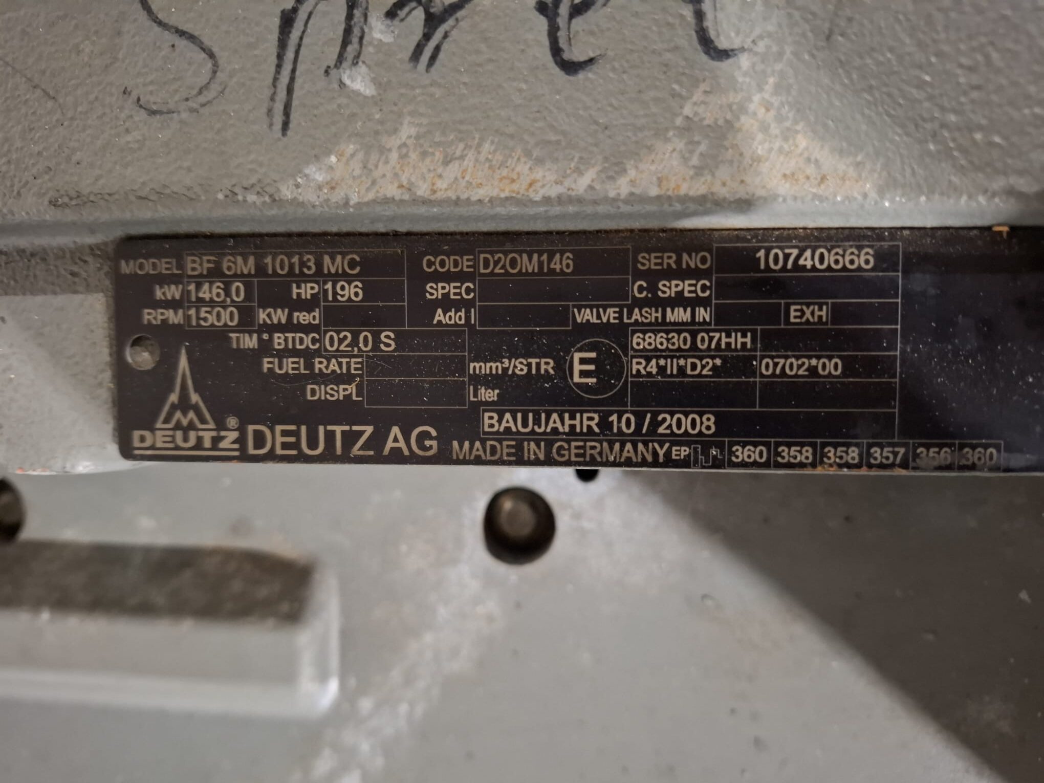 Marine engine generator motor Deutz BF6M 1013MC 24V 195HP 1500RPM Heavy duty (engine only) - Image 9