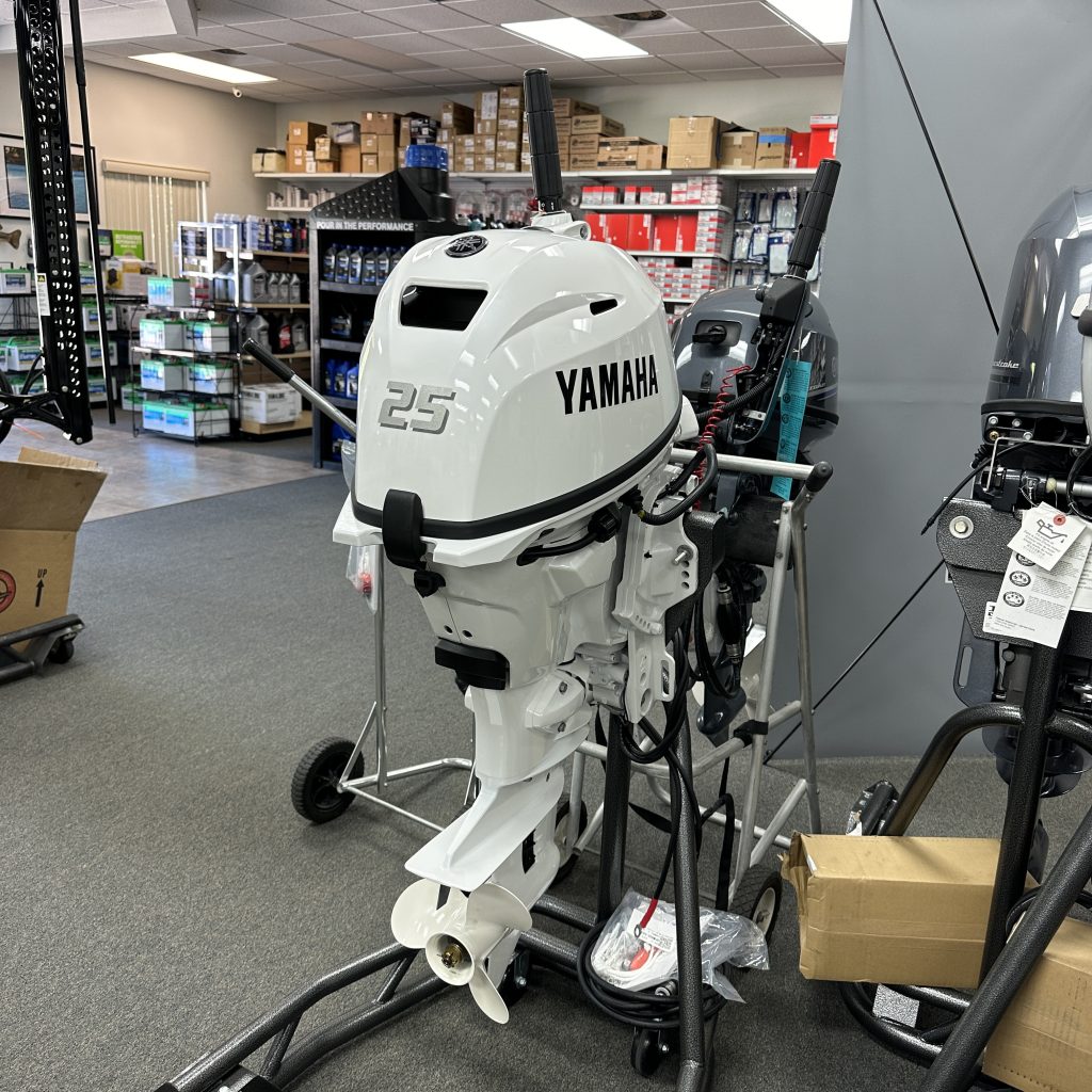 2025 Yamaha F25SWTHC2 White Tiller Handle Electric Start W/ Power Tilt & Trim - Image 3